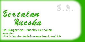 bertalan mucska business card